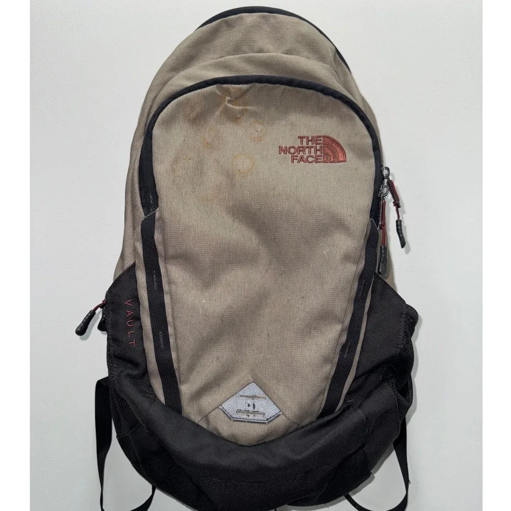 The North Face Vault Backpack Tan Black FlexVent Daypack NF00CHJ0